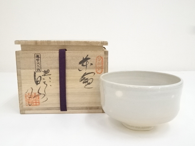 JAPANESE TEA CEREMONY / TEA BOWL CHAWAN / TOBE WARE BY HAKUSUI YAMADA 